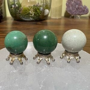 Green aventurine mini sphere bundle